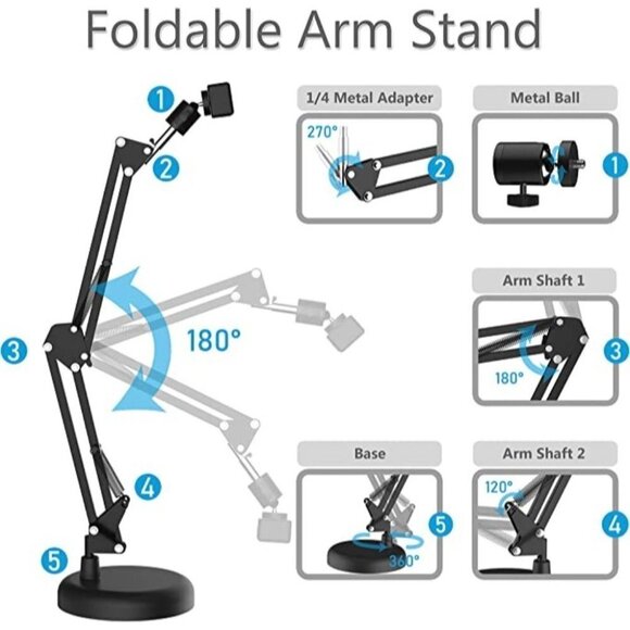 LESYAFEL cell Stand for Desktop Suspension Boom Scissor Arm Stand with Upgrade - Picture 3 of 5